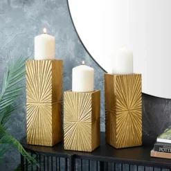 Kirkland's Home Candle Holders-Distressed Sunburst Candle Holders, Set Of 3