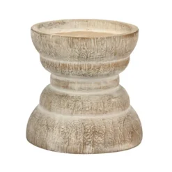 Kirkland's Home Candle Holders-Distressed Turned Wood Candle Holder, 4 In.