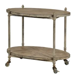 Kirkland's Home Accent & End Tables-Distressed Vintage Rolling Cart Accent Table
