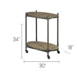 Kirkland's Home Accent & End Tables-Distressed Vintage Rolling Cart Accent Table