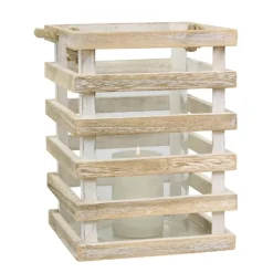 Kirkland's Home Lanterns-Distressed White Beach House Lantern