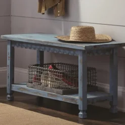 Kirkland's Home Benches & Ottomans-Distressed Wood Antique Bench