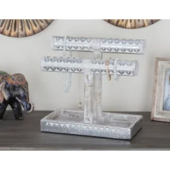 Kirkland's Home Decorative Accents-Distressed Wood Jewelry Stand