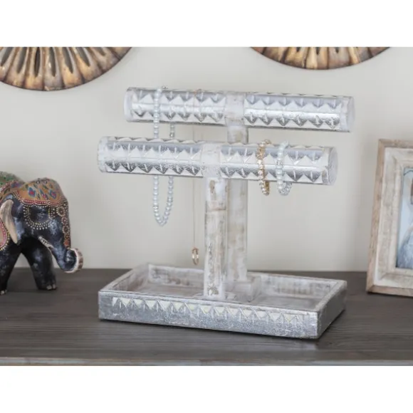 Kirkland's Home Decorative Accents-Distressed Wood Jewelry Stand