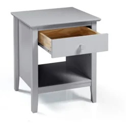 Kirkland's Home Nightstands-Dove Brazilian Pine Wood Nightstand