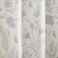 Kirkland's Home Curtains & Drapes-Dove Gray Floral 2-Pc. Curtain Panel Set, 96 In.