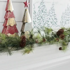 Kirkland's Home Arrangements & Greenery-Drooping Snowy Ming Pine Christmas Garland