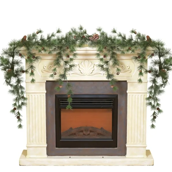 Kirkland's Home Arrangements & Greenery-Drooping Snowy Ming Pine Christmas Garland