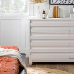 Kirkland's Home Dressers & Chests-Eco Pine Wood Channeled Drawer Dresser