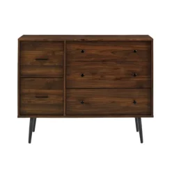 Kirkland's Home Dressers & Chests-Eden Dark Walnut Tapered Legs Dresser