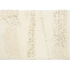 Kirkland's Home Bathroom Rugs-Eggshell Asymmetrical Cotton Bath Mat, 60 In.