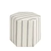Kirkland's Home Benches & Ottomans-Ellen Stripe Martha Stewart Hexagon Ottoman