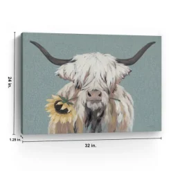 Kirkland's Home Canvas Art-Ellie With A Sunflower Canvas Art Print, 32X24 In.