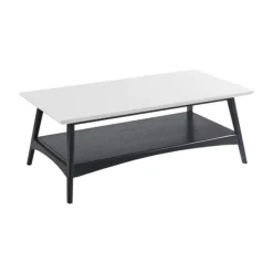 Kirkland's Home Coffee Tables-Ellis Black And White Wood Coffee Table
