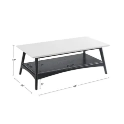 Kirkland's Home Coffee Tables-Ellis Black And White Wood Coffee Table