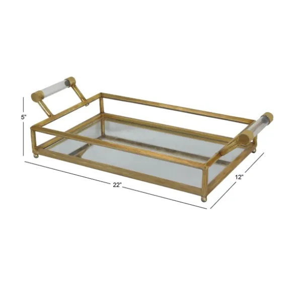 Kirkland's Home Decorative Trays-En Glammed Mirror Decorative Tray