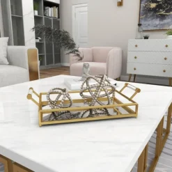 Kirkland's Home Decorative Trays-En Glammed Mirror Decorative Tray