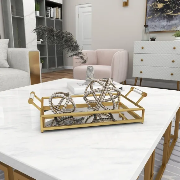 Kirkland's Home Decorative Trays-En Glammed Mirror Decorative Tray