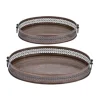 Kirkland's Home Decorative Trays-Engraved Metal Mandala Trays, Set Of 2