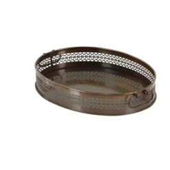 Kirkland's Home Decorative Trays-Engraved Metal Mandala Trays, Set Of 2