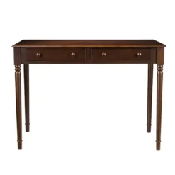 Kirkland's Home Office Furniture-Espresso Classic 2-Drawer Wood Desk