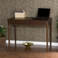 Kirkland's Home Office Furniture-Espresso Classic 2-Drawer Wood Desk