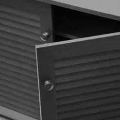 Kirkland's Home Cabinets & Sideboards-Espresso Shutter Door Wooden Cabinet