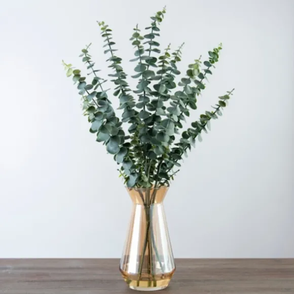 Kirkland's Home Arrangements & Greenery-Eucalyptus And Amber Glass Vase Arrangement