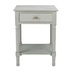 Kirkland's Home Accent & End Tables-Evelina Textured Single Drawer Accent Table