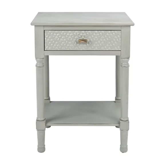 Kirkland's Home Accent & End Tables-Evelina Textured Single Drawer Accent Table