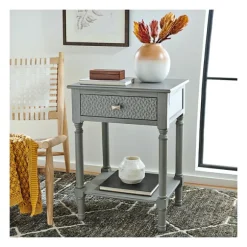 Kirkland's Home Accent & End Tables-Evelina Textured Single Drawer Accent Table