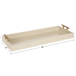 Kirkland's Home Decorative Trays-Evelyn Cream Narrow Decorative Tray