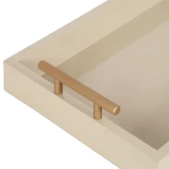 Kirkland's Home Decorative Trays-Evelyn Cream Narrow Decorative Tray