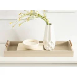 Kirkland's Home Decorative Trays-Evelyn Cream Narrow Decorative Tray