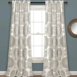 Kirkland's Home Curtains & Drapes-Evie Medallion Curtain Panel Set, 95 In.