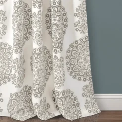 Kirkland's Home Curtains & Drapes-Evie Medallion Curtain Panel Set, 95 In.