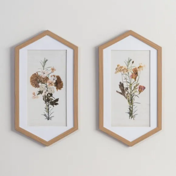 Kirkland's Home Framed Art-Fall Floral Hexagon Framed Art Prints, Set Of 2