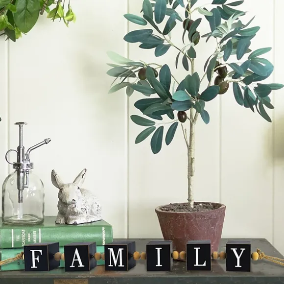 Kirkland's Home Decorative Accents-Family Wood Beaded Word Block