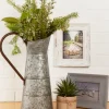 Kirkland's Home Vases-Farmhouse Galvanized Metal Pitcher