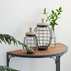 Kirkland's Home Decorative Bowls & Jars-Farmhouse Wire Frame 2-Pc. Decorative Jar Set