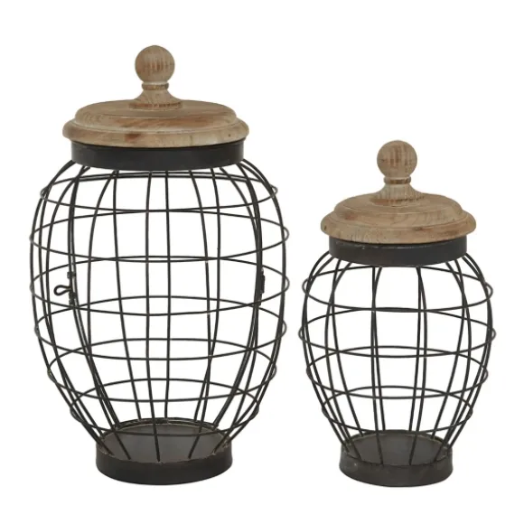 Kirkland's Home Decorative Bowls & Jars-Farmhouse Wire Frame 2-Pc. Decorative Jar Set