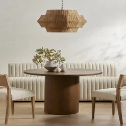 Kirkland's Home Dining Chairs-Farrah Leather Back Dining Chair