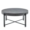 Kirkland's Home Coffee Tables-Faux Concrete And Metal Base Coffee Table