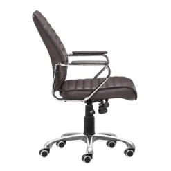 Kirkland's Home Office Furniture-Faux Leather Channeled Office Chair