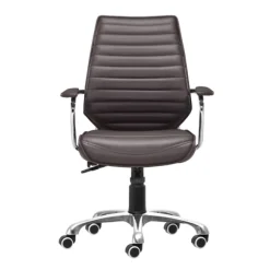 Kirkland's Home Office Furniture-Faux Leather Channeled Office Chair