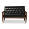 Kirkland's Home Sofas & Loveseats-Faux Leather Modern 2-Seat Loveseat