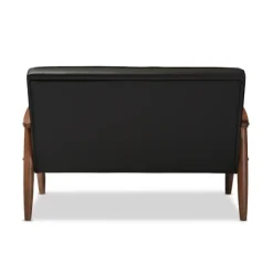 Kirkland's Home Sofas & Loveseats-Faux Leather Modern 2-Seat Loveseat