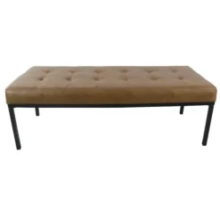 Kirkland's Home Benches & Ottomans-Faux Leather Tufted Button Bench