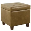 Kirkland's Home Benches & Ottomans-Faux Leather Tufted Storage Ottoman