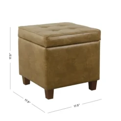 Kirkland's Home Benches & Ottomans-Faux Leather Tufted Storage Ottoman
